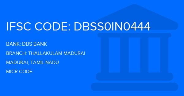 Dbs Bank Thallakulam Madurai Branch IFSC Code