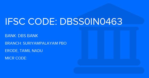 Dbs Bank Suriyampalayam Pbo Branch IFSC Code