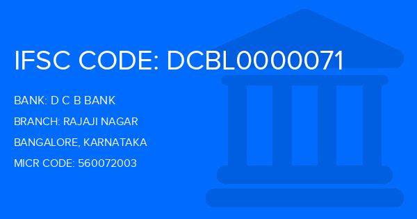 D C B Bank Rajaji Nagar Branch IFSC Code