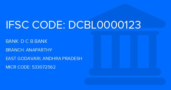 D C B Bank Anaparthy Branch IFSC Code