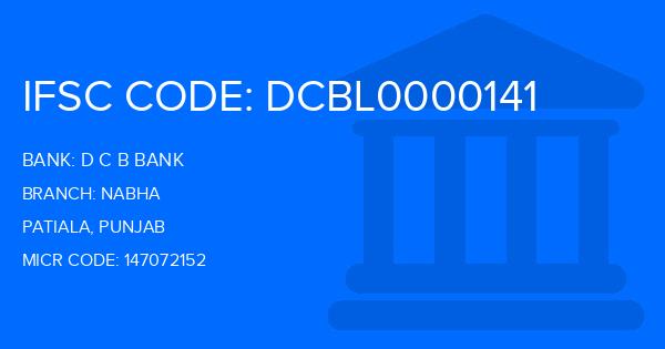 D C B Bank Nabha Branch IFSC Code