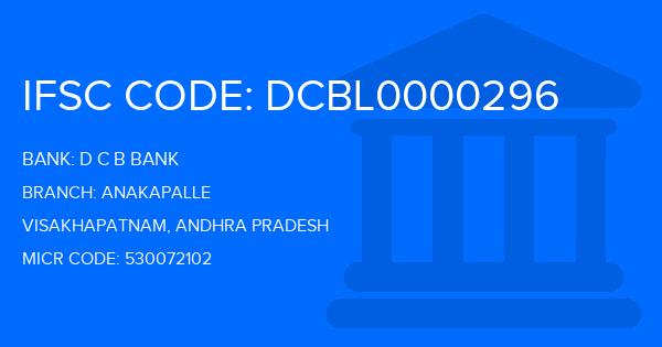 D C B Bank Anakapalle Branch IFSC Code