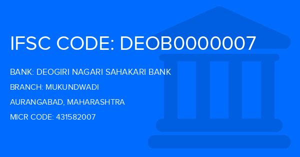 Deogiri Nagari Sahakari Bank Mukundwadi Branch IFSC Code
