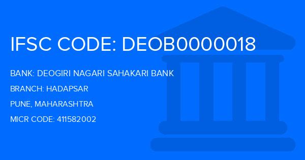 Deogiri Nagari Sahakari Bank Hadapsar Branch IFSC Code