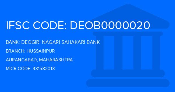 Deogiri Nagari Sahakari Bank Hussainpur Branch IFSC Code