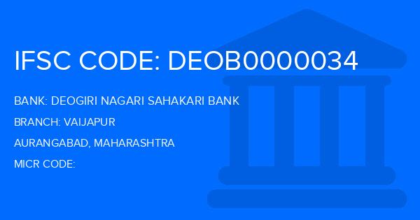 Deogiri Nagari Sahakari Bank Vaijapur Branch IFSC Code