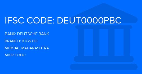 Deutsche Bank Rtgs Ho Branch IFSC Code