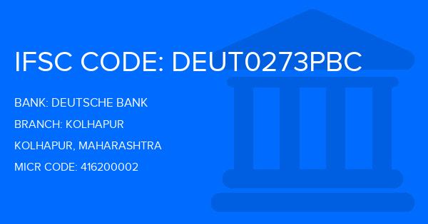 Deutsche Bank Kolhapur Branch IFSC Code