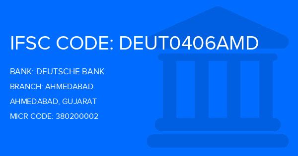 Deutsche Bank Ahmedabad Branch IFSC Code
