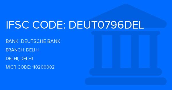 Deutsche Bank Delhi Branch IFSC Code
