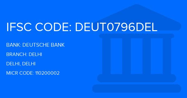 Deutsche Bank Delhi Branch IFSC Code