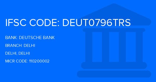 Deutsche Bank Delhi Branch IFSC Code