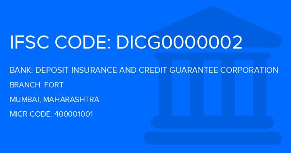 Deposit Insurance And Credit Guarantee Corporation Fort Branch IFSC Code