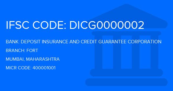 Deposit Insurance And Credit Guarantee Corporation Fort Branch IFSC Code