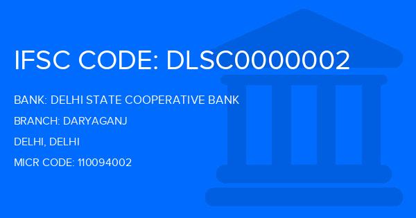 Delhi State Cooperative Bank (DSCB) Daryaganj Branch IFSC Code