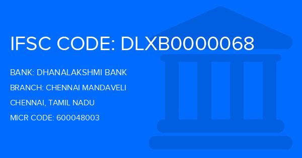 Dhanalakshmi Bank (DLB) Chennai Mandaveli Branch IFSC Code