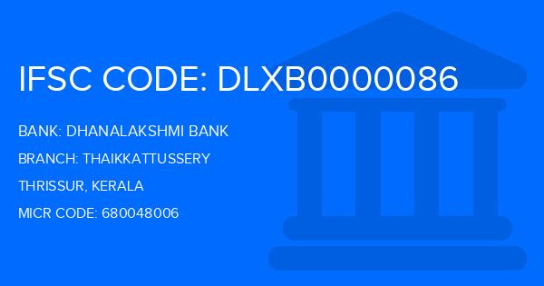 Dhanalakshmi Bank (DLB) Thaikkattussery Branch IFSC Code