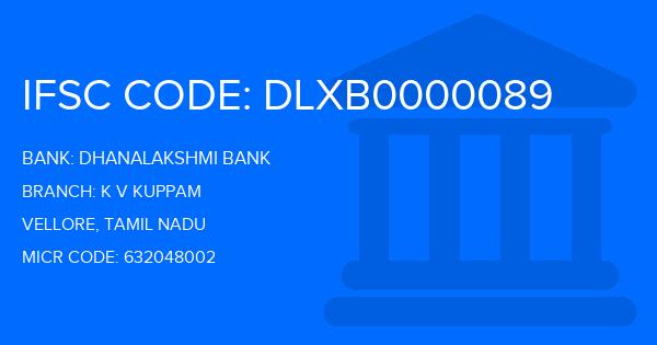 Dhanalakshmi Bank (DLB) K V Kuppam Branch IFSC Code