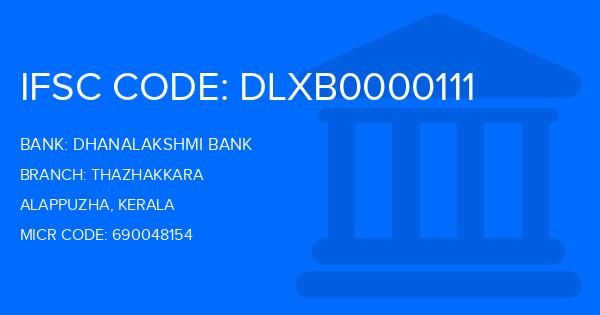 Dhanalakshmi Bank (DLB) Thazhakkara Branch IFSC Code