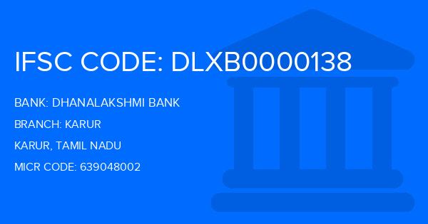 Dhanalakshmi Bank (DLB) Karur Branch IFSC Code