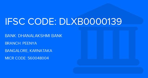 Dhanalakshmi Bank (DLB) Peenya Branch IFSC Code