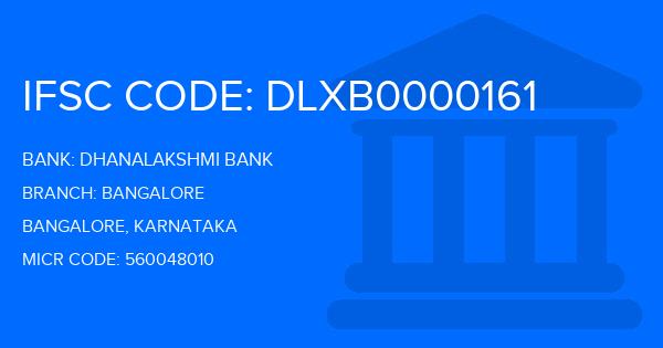 Dhanalakshmi Bank (DLB) Bangalore Branch IFSC Code