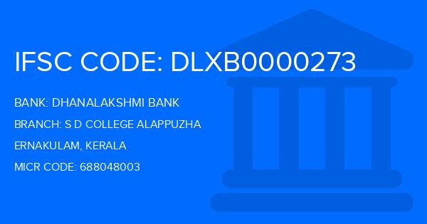Dhanalakshmi Bank (DLB) S D College Alappuzha Branch IFSC Code