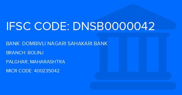 Dombivli Nagari Sahakari Bank Bolinj Branch IFSC Code