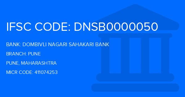 Dombivli Nagari Sahakari Bank Pune Branch IFSC Code