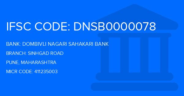Dombivli Nagari Sahakari Bank Sinhgad Road Branch IFSC Code