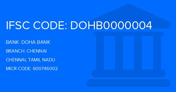 Doha Bank Chennai Branch IFSC Code