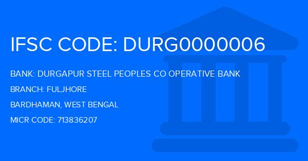 Durgapur Steel Peoples Co Operative Bank Fuljhore Branch IFSC Code