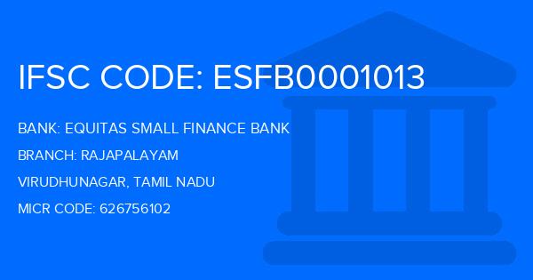 Equitas Small Finance Bank Rajapalayam Branch IFSC Code