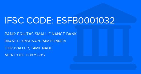 Equitas Small Finance Bank Krishnapuram Ponneri Branch IFSC Code