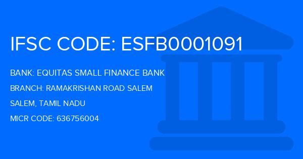 Equitas Small Finance Bank Ramakrishan Road Salem Branch IFSC Code