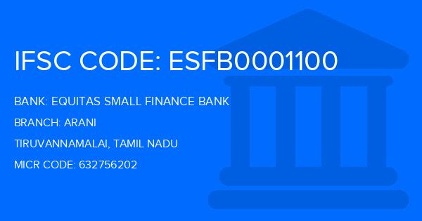 Equitas Small Finance Bank Arani Branch IFSC Code