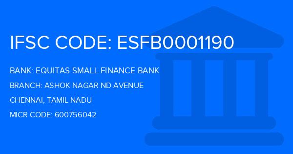 Equitas Small Finance Bank Ashok Nagar Nd Avenue Branch IFSC Code
