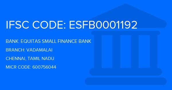 Equitas Small Finance Bank Vadamalai Branch IFSC Code