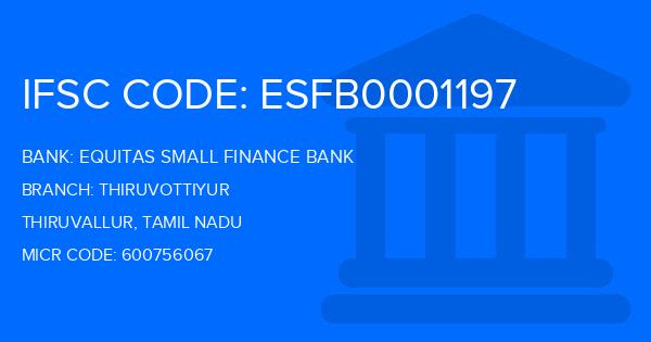 Equitas Small Finance Bank Thiruvottiyur Branch IFSC Code