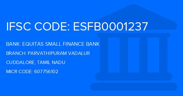 Equitas Small Finance Bank Parvathipuram Vadalur Branch IFSC Code