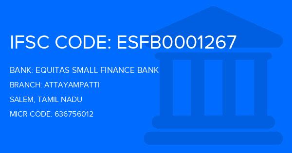 Equitas Small Finance Bank Attayampatti Branch IFSC Code