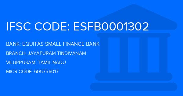 Equitas Small Finance Bank Jayapuram Tindivanam Branch IFSC Code