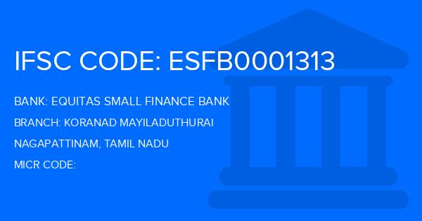 Equitas Small Finance Bank Koranad Mayiladuthurai Branch IFSC Code
