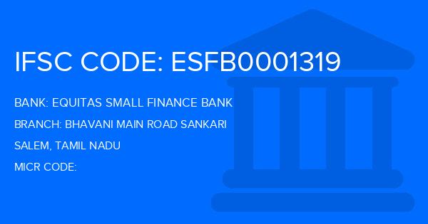 Equitas Small Finance Bank Bhavani Main Road Sankari Branch IFSC Code