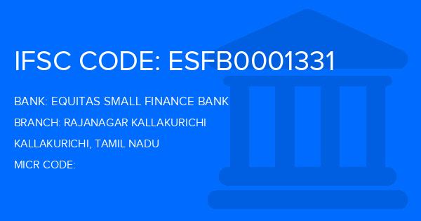 Equitas Small Finance Bank Rajanagar Kallakurichi Branch IFSC Code