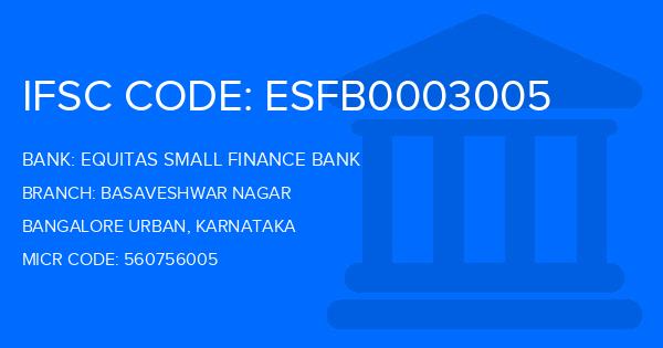 Equitas Small Finance Bank Basaveshwar Nagar Branch IFSC Code