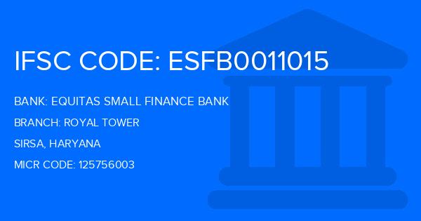 Equitas Small Finance Bank Royal Tower Branch IFSC Code