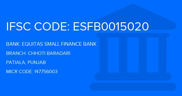 Equitas Small Finance Bank Chhoti Baradari Branch IFSC Code