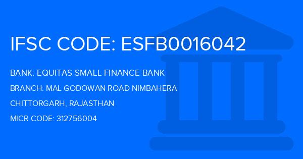 Equitas Small Finance Bank Mal Godowan Road Nimbahera Branch IFSC Code
