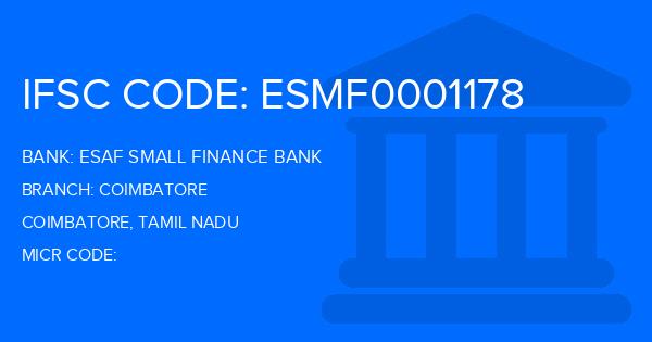 Esaf Small Finance Bank Coimbatore Branch IFSC Code